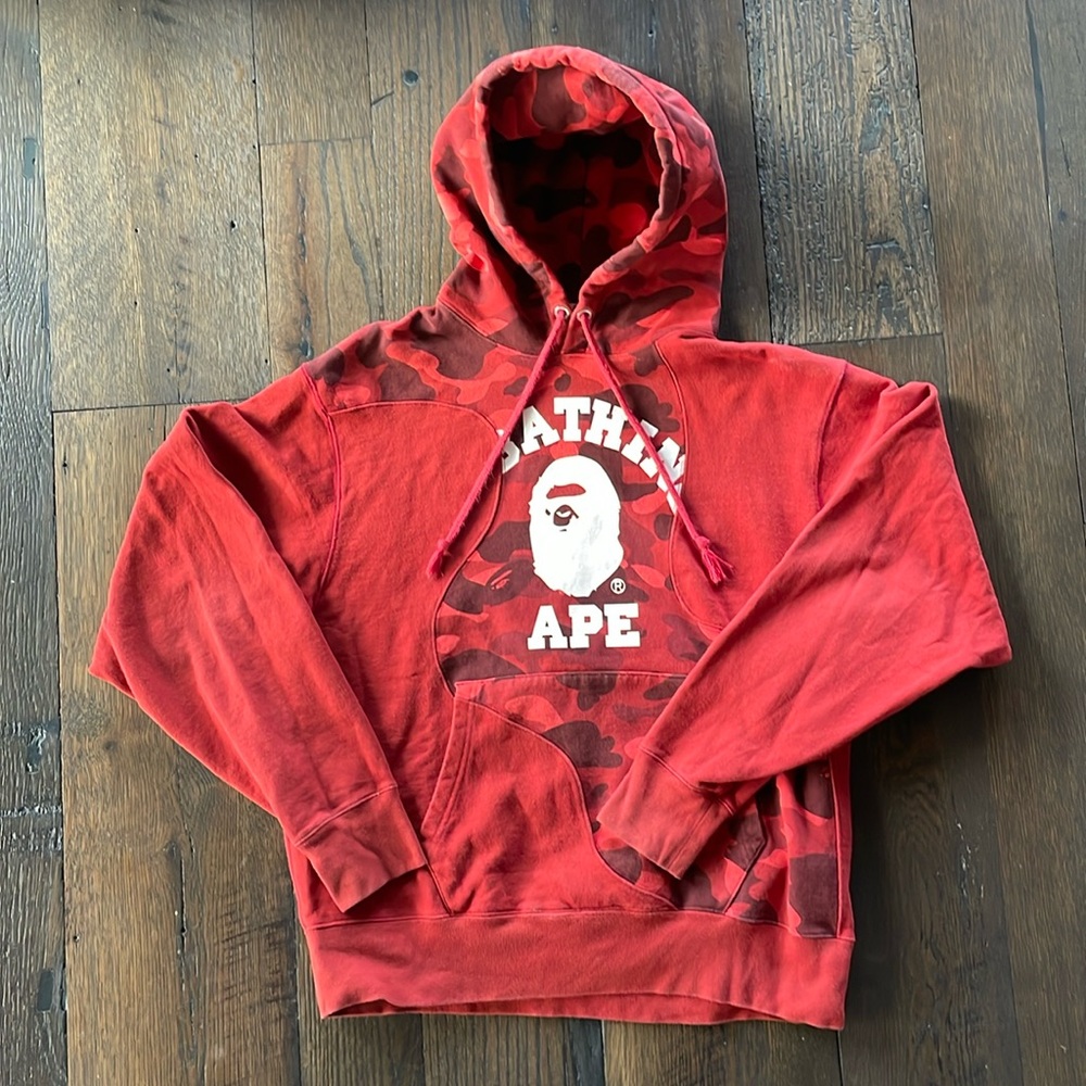 BAPE Red Camo Pullover Hoodie